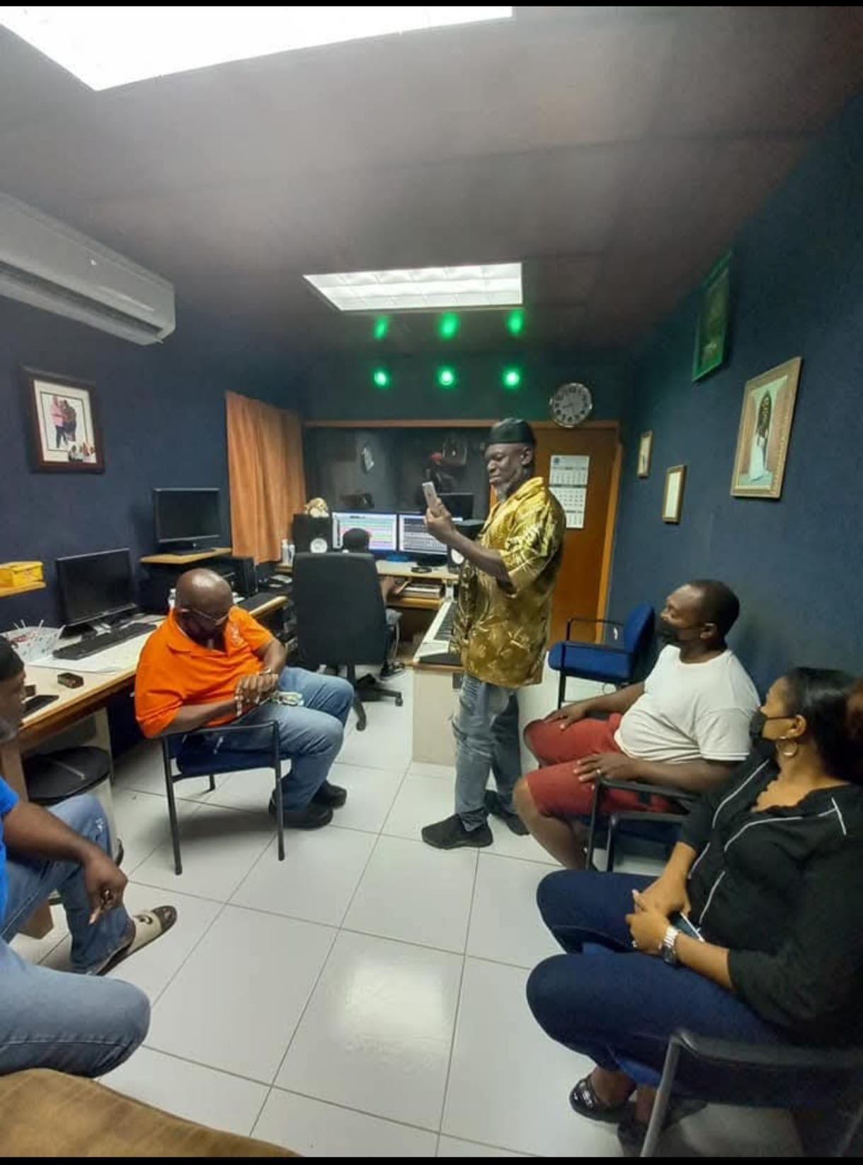 Group session gathering Farm Recording Studio Anguilla